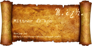 Mittner Ákos névjegykártya